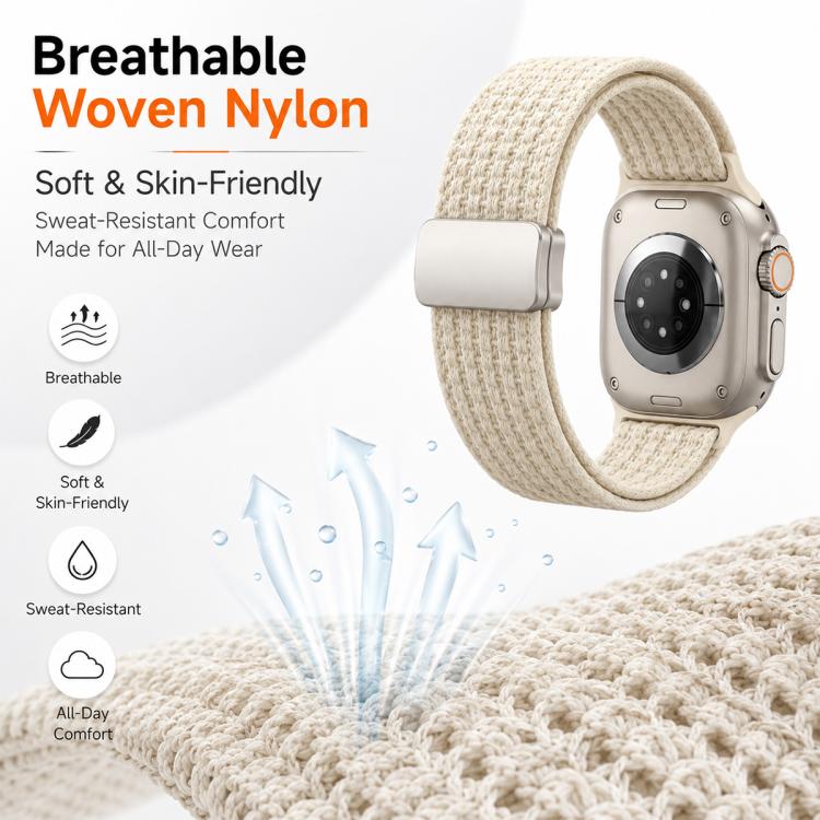 Cinturino per orologio in nylon intrecciato con fibbia magnetica xDfind, For Apple Watch 38 / 40 / 41 / S11 42mm