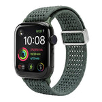 Cinturino per orologio xDfind in nylon intrecciato con fibbia magnetica e design traforato., For Apple Watch 42 / 44 / 45 / 46 / 49mm, For Apple Watch 38 / 40 / 41 / S11 42mm