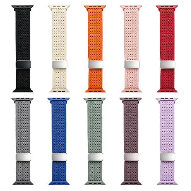 Cinturino per orologio xDfind in nylon intrecciato con fibbia magnetica e design traforato., For Apple Watch 42 / 44 / 45 / 46 / 49mm, For Apple Watch 38 / 40 / 41 / S11 42mm