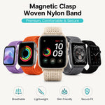 Cinturino per orologio xDfind in nylon intrecciato con fibbia magnetica e design traforato., For Apple Watch 42 / 44 / 45 / 46 / 49mm, For Apple Watch 38 / 40 / 41 / S11 42mm