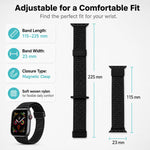 Cinturino per orologio xDfind in nylon intrecciato con fibbia magnetica e design traforato., For Apple Watch 42 / 44 / 45 / 46 / 49mm, For Apple Watch 38 / 40 / 41 / S11 42mm