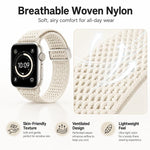 Cinturino per orologio xDfind in nylon intrecciato con fibbia magnetica e design traforato., For Apple Watch 42 / 44 / 45 / 46 / 49mm, For Apple Watch 38 / 40 / 41 / S11 42mm