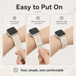 Cinturino per orologio xDfind in nylon intrecciato con fibbia magnetica e design traforato., For Apple Watch 42 / 44 / 45 / 46 / 49mm, For Apple Watch 38 / 40 / 41 / S11 42mm