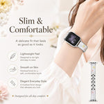 Cinturino per orologio xDfind in metallo e resina epossidica con motivo floreale, For Apple Watch 42 / 44 / 45 / 46 / 49mm, For Apple Watch 38 / 40 / 41 / S11 42mm