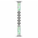 Cinturino per orologio xDfind in metallo e resina epossidica con motivo floreale, For Apple Watch 42 / 44 / 45 / 46 / 49mm, For Apple Watch 38 / 40 / 41 / S11 42mm