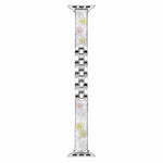 Cinturino per orologio xDfind in metallo e resina epossidica con motivo floreale, For Apple Watch 42 / 44 / 45 / 46 / 49mm, For Apple Watch 38 / 40 / 41 / S11 42mm