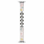 Cinturino per orologio xDfind in metallo e resina epossidica con motivo floreale, For Apple Watch 42 / 44 / 45 / 46 / 49mm, For Apple Watch 38 / 40 / 41 / S11 42mm