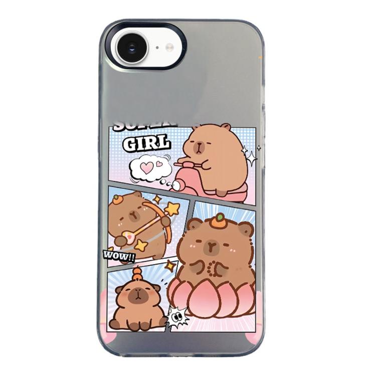 Custodia per telefono ibrida in PC e TPU con motivo argentato colorato, For iPhone 17e / 16e, For iPhone 17 Pro Max