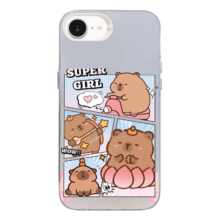 Custodia per telefono ibrida in PC e TPU con motivo argentato colorato, For iPhone 17e / 16e, For iPhone 17 Pro Max