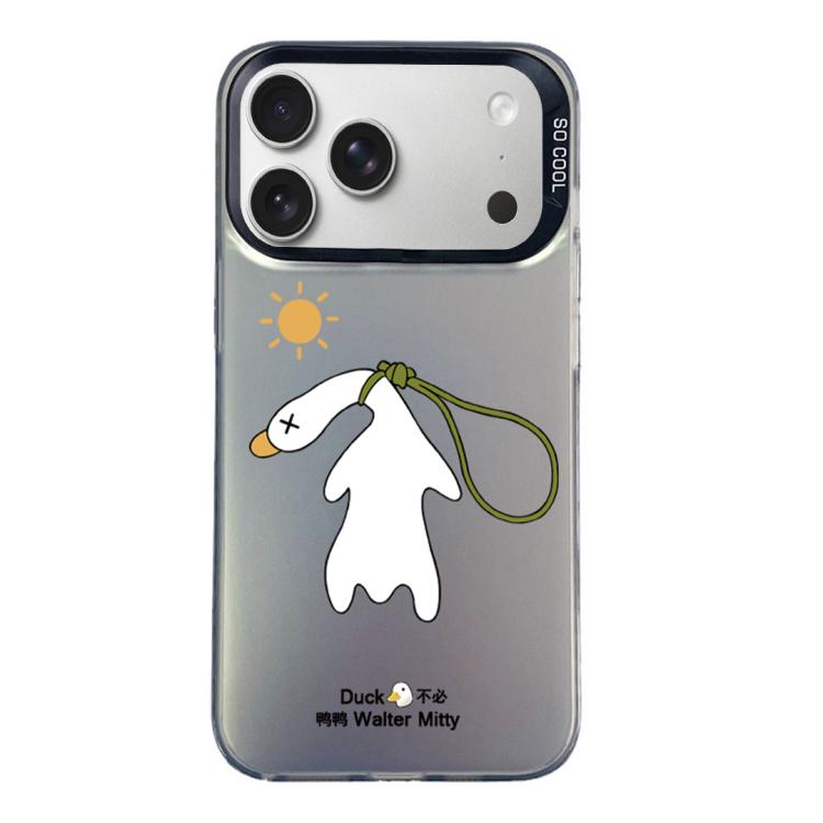 Custodia per telefono ibrida in PC e TPU con motivo argentato colorato, For iPhone 17e / 16e, For iPhone 17 Pro Max