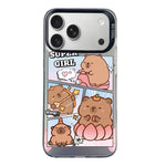 Custodia per telefono ibrida in PC e TPU con motivo argentato colorato, For iPhone 17e / 16e, For iPhone 17 Pro Max