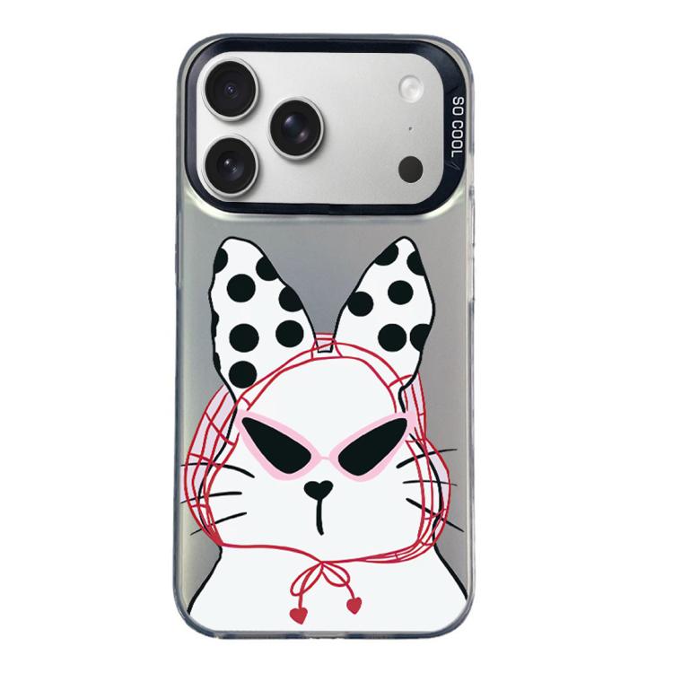 Custodia per telefono ibrida in PC e TPU con motivo argentato colorato, For iPhone 17e / 16e, For iPhone 17 Pro Max