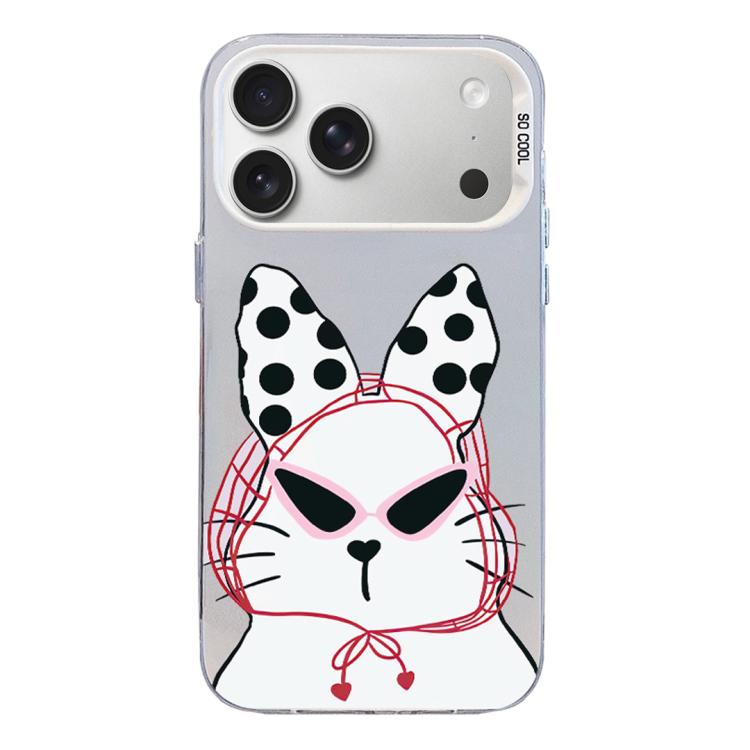 Custodia per telefono ibrida in PC e TPU con motivo argentato colorato, For iPhone 17 Pro, For iPhone 17