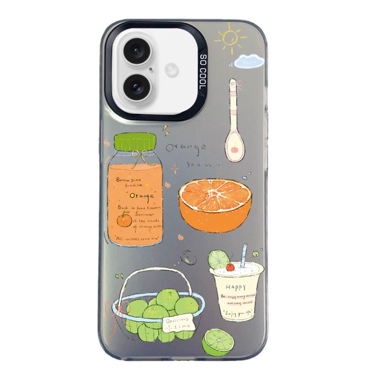 Custodia per telefono ibrida in PC e TPU con motivo argentato colorato, For iPhone 17 Pro, For iPhone 17