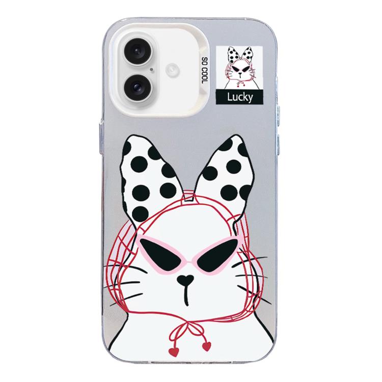 Custodia per telefono ibrida in PC e TPU con motivo argentato colorato, For iPhone 17 Pro, For iPhone 17