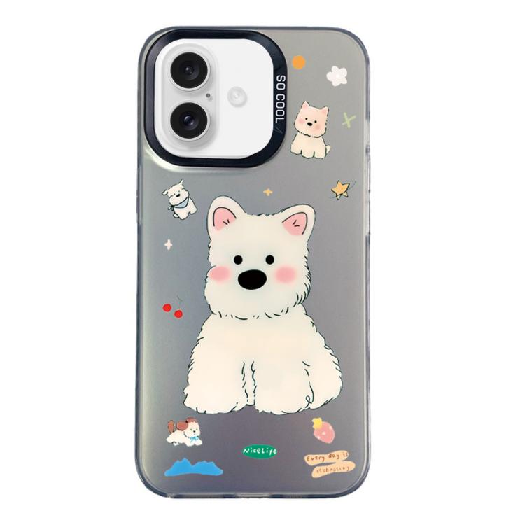 Custodia per telefono ibrida in PC e TPU con motivo argentato colorato, For iPhone 17 Pro, For iPhone 17