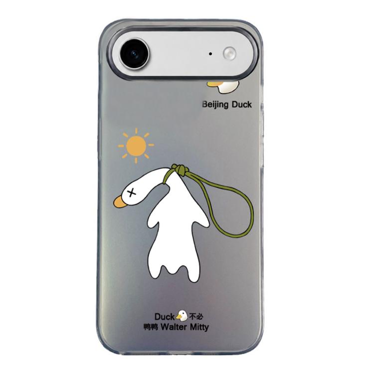 Custodia per telefono ibrida in PC e TPU con motivo argentato colorato, For iPhone Air, For iPhone 16 Pro Max