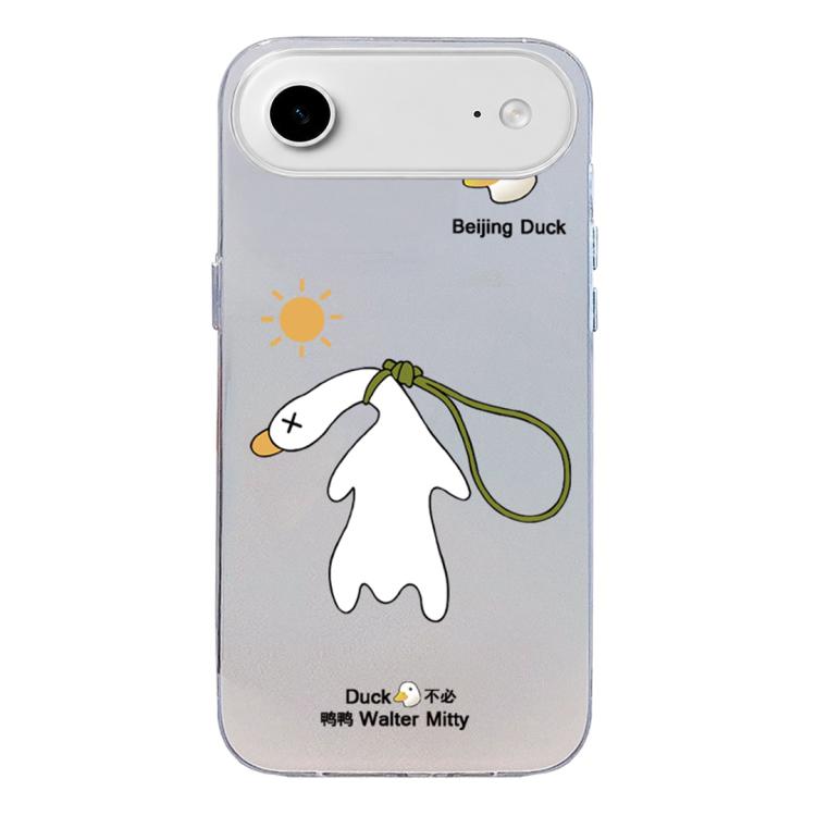 Custodia per telefono ibrida in PC e TPU con motivo argentato colorato, For iPhone Air, For iPhone 16 Pro Max