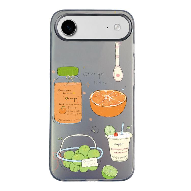 Custodia per telefono ibrida in PC e TPU con motivo argentato colorato, For iPhone Air, For iPhone 16 Pro Max
