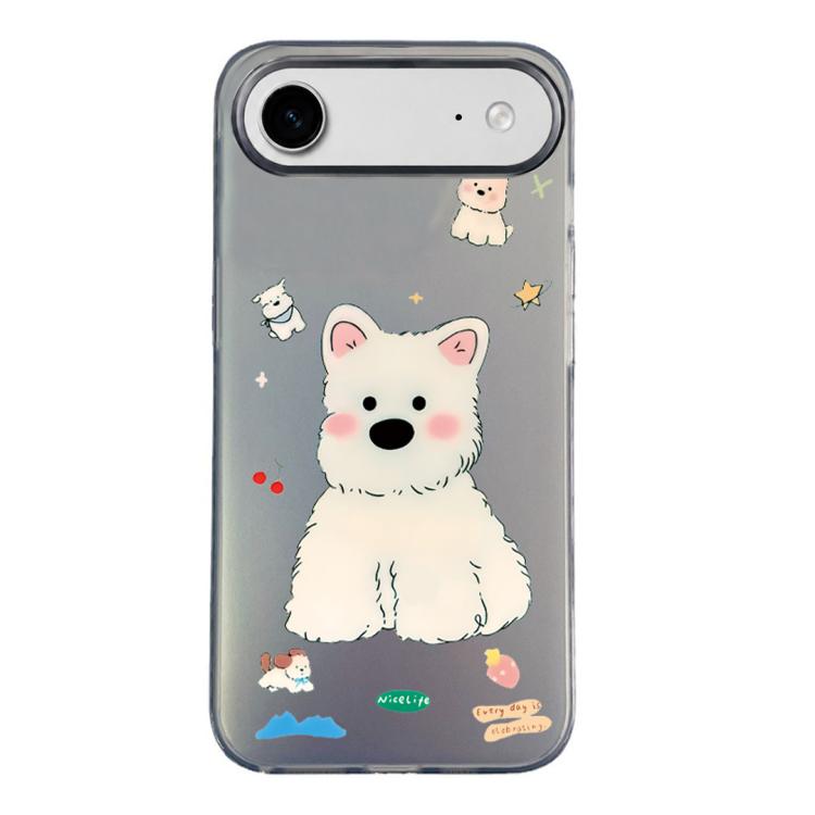 Custodia per telefono ibrida in PC e TPU con motivo argentato colorato, For iPhone Air, For iPhone 16 Pro Max