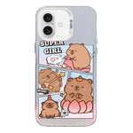 Custodia per telefono ibrida in PC e TPU con motivo argentato colorato, For iPhone 16, For iPhone 15 Pro Max