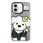Custodia per telefono ibrida in PC e TPU con motivo argentato colorato, For iPhone 16, For iPhone 15 Pro Max