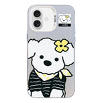 Custodia per telefono ibrida in PC e TPU con motivo argentato colorato, For iPhone 16, For iPhone 15 Pro Max