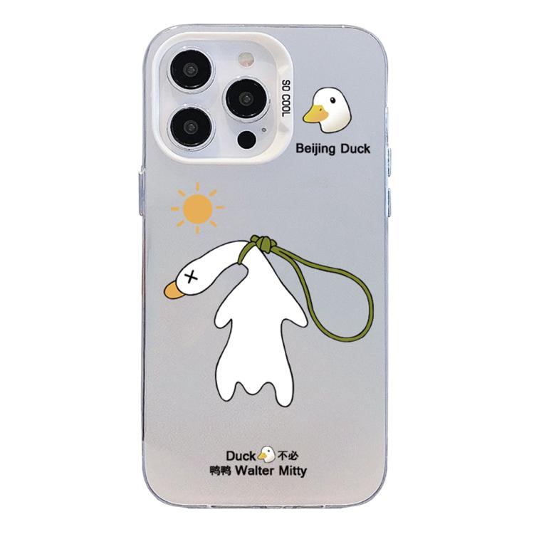 Custodia per telefono ibrida in PC e TPU con motivo argentato colorato, For iPhone 16, For iPhone 15 Pro Max