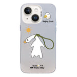 Custodia per telefono ibrida in PC e TPU con motivo argentato colorato, For iPhone 15, For iPhone 14 Plus