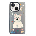 Custodia per telefono ibrida in PC e TPU con motivo argentato colorato, For iPhone 15, For iPhone 14 Plus
