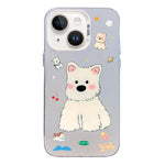 Custodia per telefono ibrida in PC e TPU con motivo argentato colorato, For iPhone 15, For iPhone 14 Plus