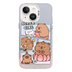 Custodia per telefono ibrida in PC e TPU con motivo argentato colorato, For iPhone 15, For iPhone 14 Plus