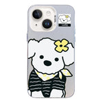 Custodia per telefono ibrida in PC e TPU con motivo argentato colorato, For iPhone 15, For iPhone 14 Plus