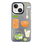 Custodia per telefono ibrida in PC e TPU con motivo argentato colorato, For iPhone 14, For iPhone 14 Pro