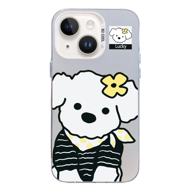 Custodia per telefono ibrida in PC e TPU con motivo argentato colorato, For iPhone 14, For iPhone 14 Pro