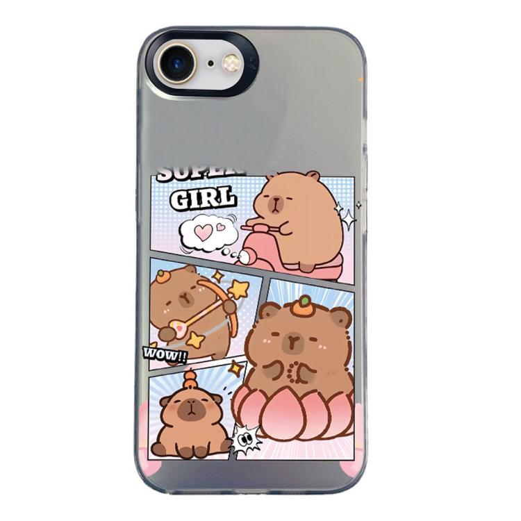 Custodia per telefono ibrida in PC e TPU con motivo argentato colorato, For iPhone 14 Pro Max, For iPhone SE 2022 / SE 2020 / 8 / 7