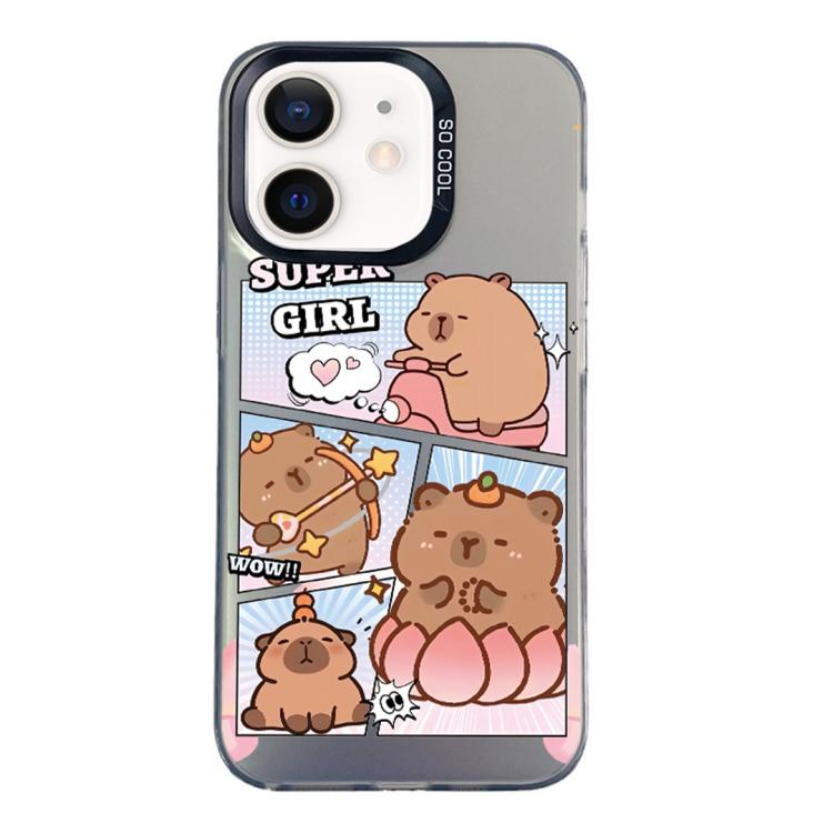 Custodia per telefono ibrida in PC e TPU con motivo argentato colorato, For iPhone 11, For iPhone 11 Pro