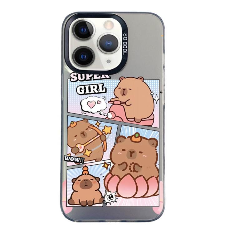 Custodia per telefono ibrida in PC e TPU con motivo argentato colorato, For iPhone 11, For iPhone 11 Pro
