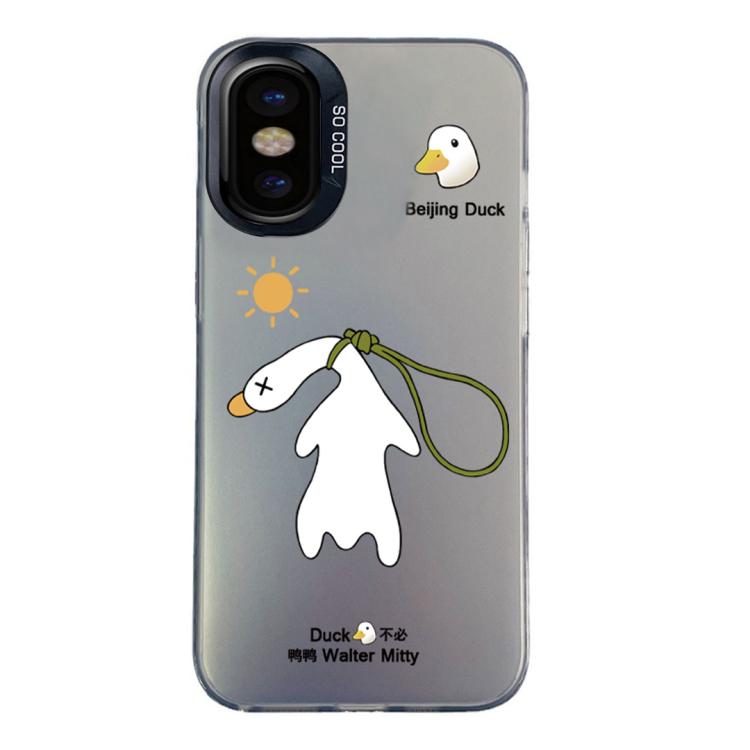 Custodia per telefono ibrida in PC e TPU con motivo argentato colorato, For iPhone X / XS, For iPhone XR