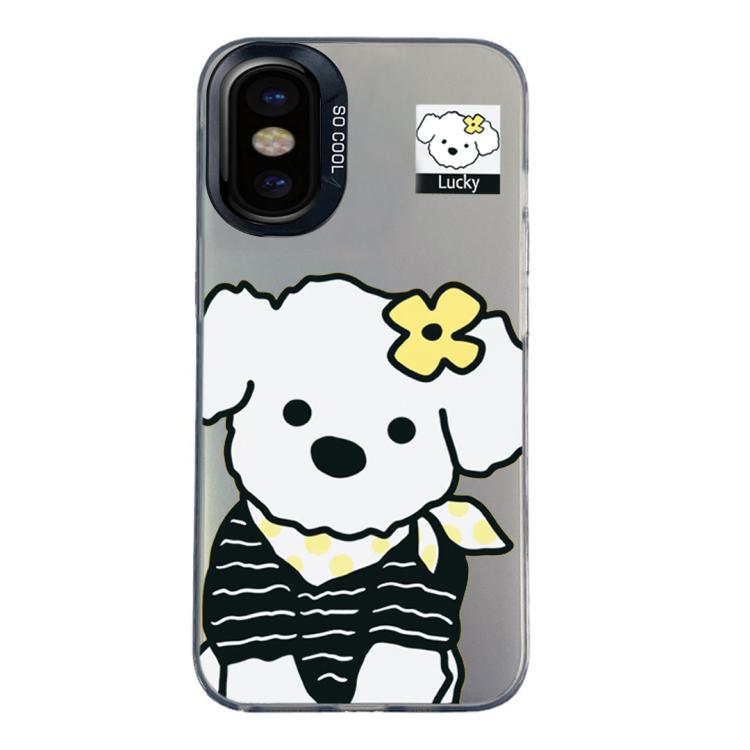 Custodia per telefono ibrida in PC e TPU con motivo argentato colorato, For iPhone X / XS, For iPhone XR