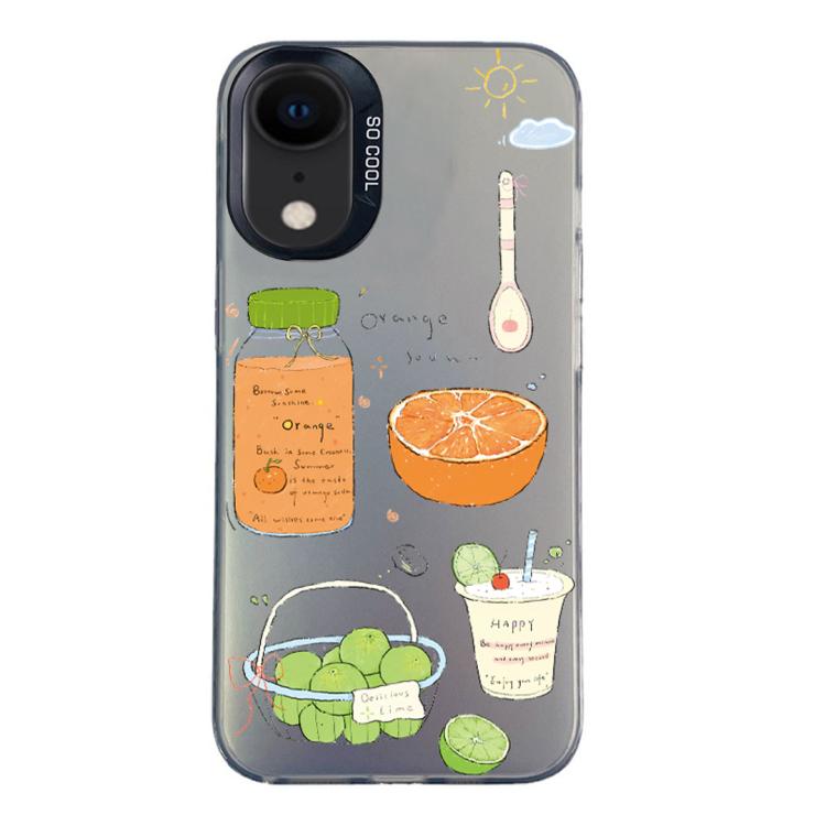 Custodia per telefono ibrida in PC e TPU con motivo argentato colorato, For iPhone X / XS, For iPhone XR