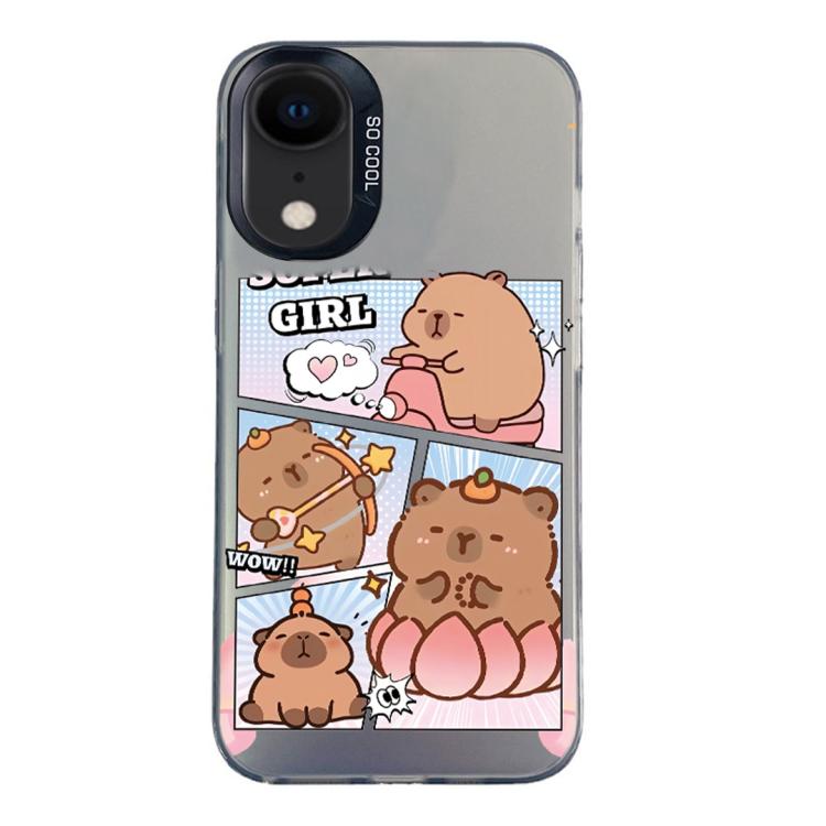 Custodia per telefono ibrida in PC e TPU con motivo argentato colorato, For iPhone X / XS, For iPhone XR