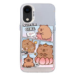 Custodia per telefono ibrida in PC e TPU con motivo argentato colorato, For iPhone X / XS, For iPhone XR