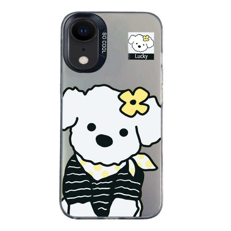 Custodia per telefono ibrida in PC e TPU con motivo argentato colorato, For iPhone X / XS, For iPhone XR