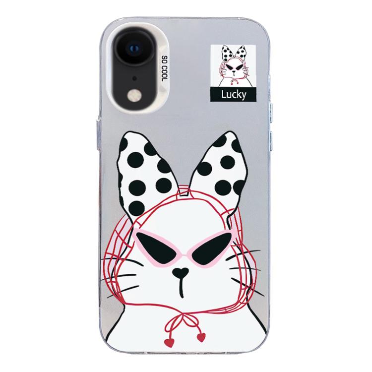 Custodia per telefono ibrida in PC e TPU con motivo argentato colorato, For iPhone X / XS, For iPhone XR