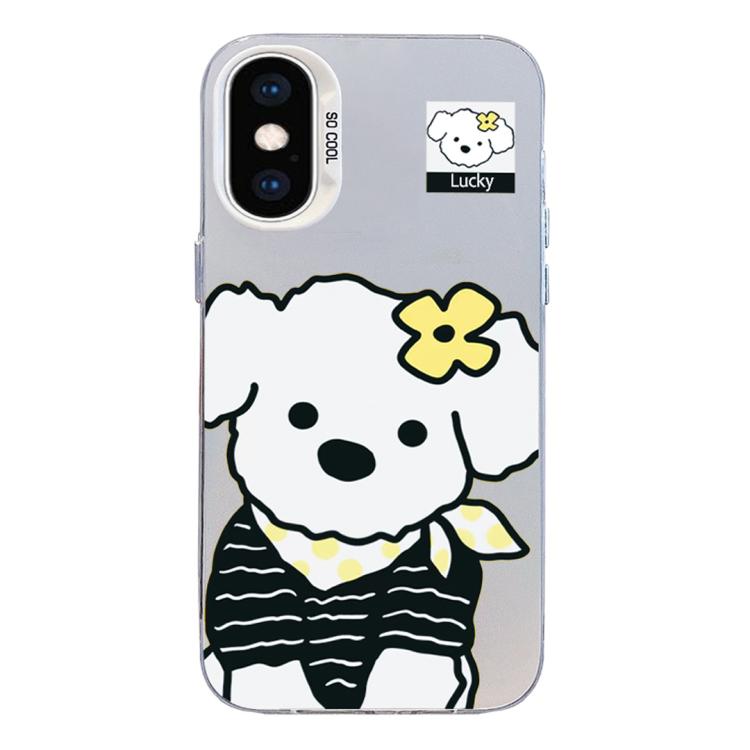 Custodia per telefono ibrida in PC e TPU con motivo argentato colorato, For iPhone XS Max, For iPhone 8 Plus / 7 Plus