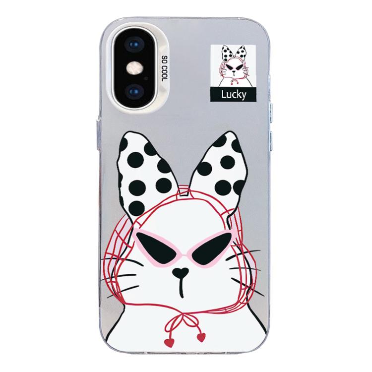 Custodia per telefono ibrida in PC e TPU con motivo argentato colorato, For iPhone XS Max, For iPhone 8 Plus / 7 Plus