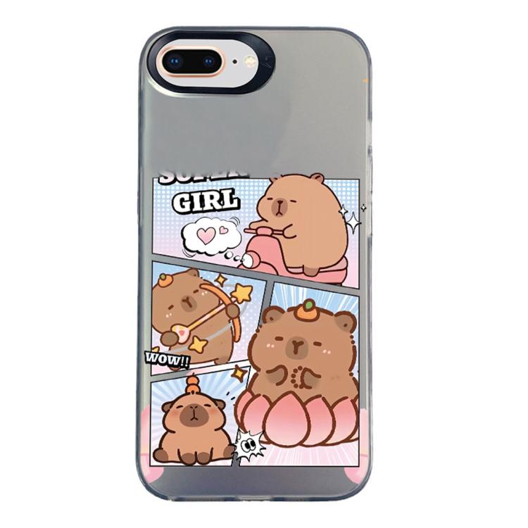 Custodia per telefono ibrida in PC e TPU con motivo argentato colorato, For iPhone XS Max, For iPhone 8 Plus / 7 Plus