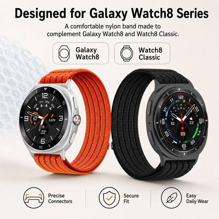 Cinturino per orologio xDfind in nylon traspirante con chiusura a strappo., For Galaxy Watch8 / Watch8 Classic