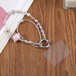 Collana per cellulare con ciondolo a forma di stella a cinque punte, dipinta ad olio, con laccetto di sicurezza.